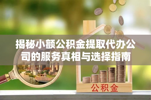 聂荣揭秘小额公积金提取代办公司的服务真相与选择指南